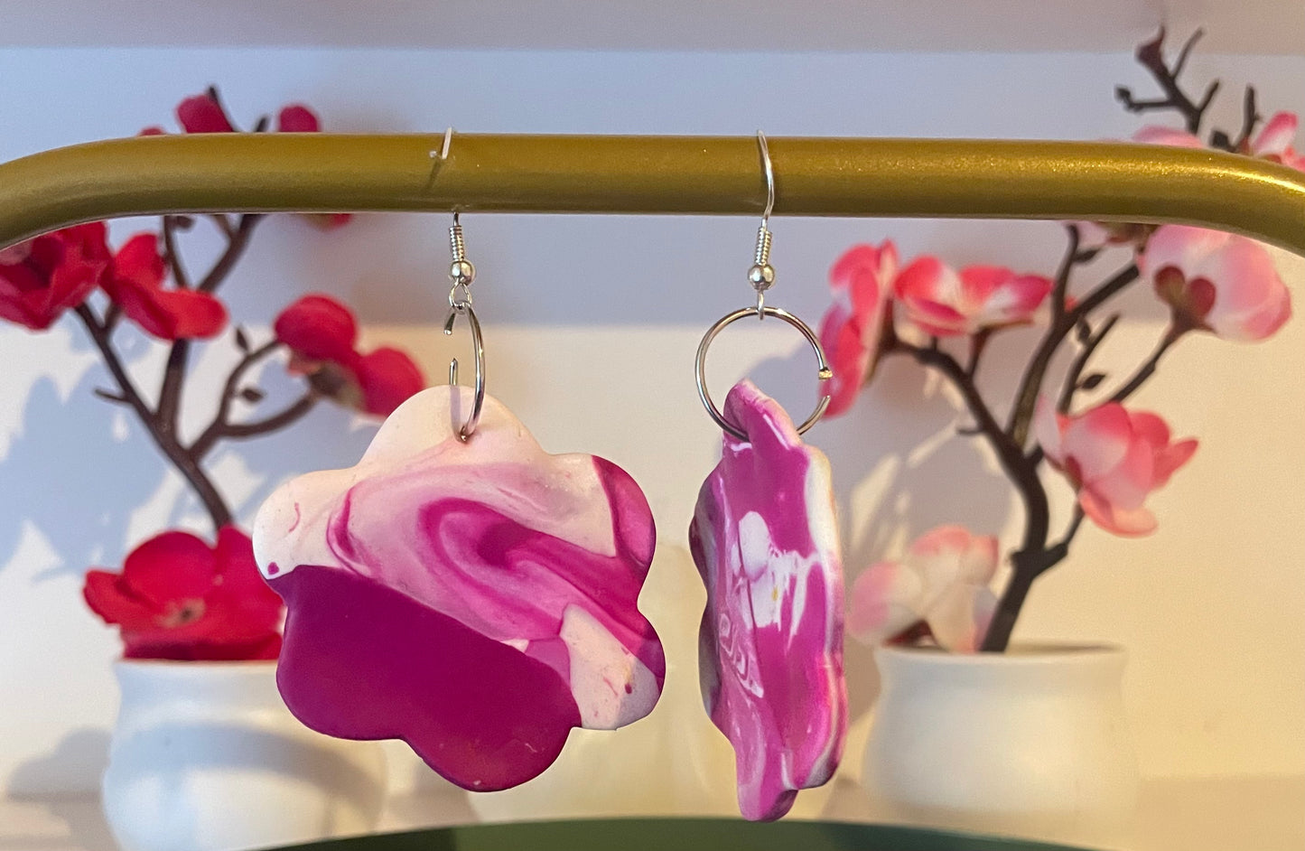 Boucles d’oreilles marbré