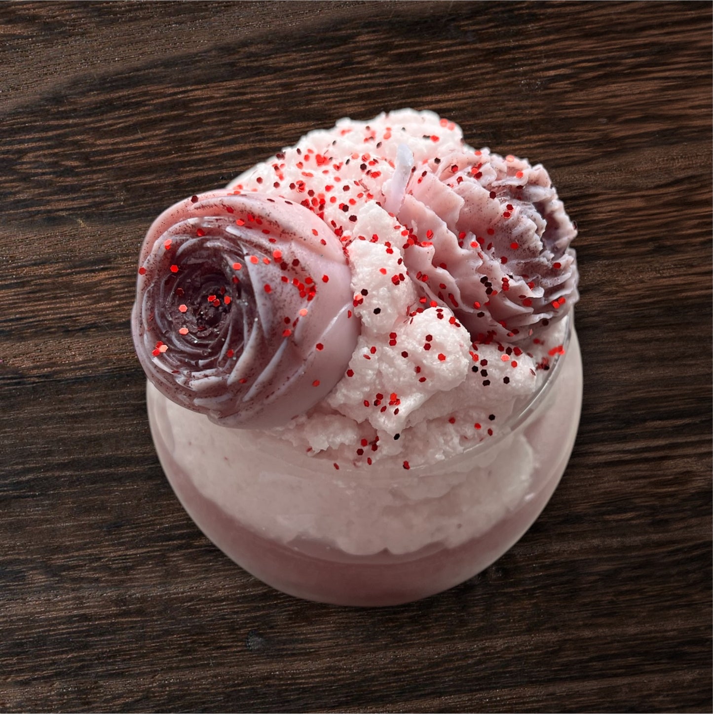 Moyenne bougie gourmande saveur rose