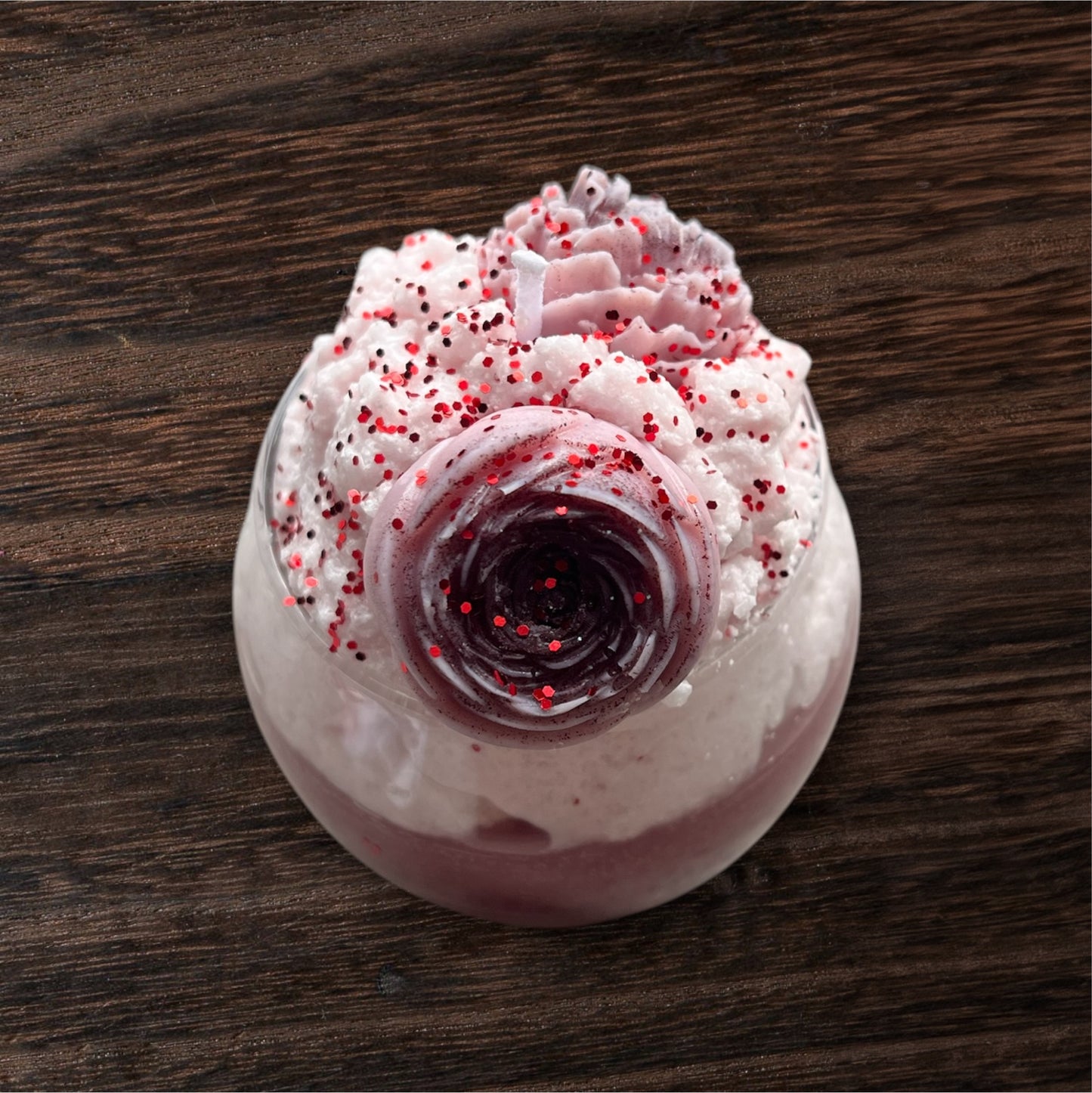 Moyenne bougie gourmande saveur rose