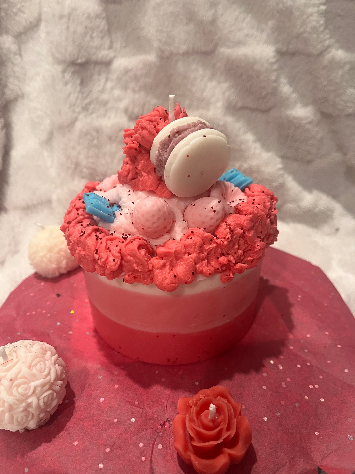 Pâtisserie bougie saveur fraise