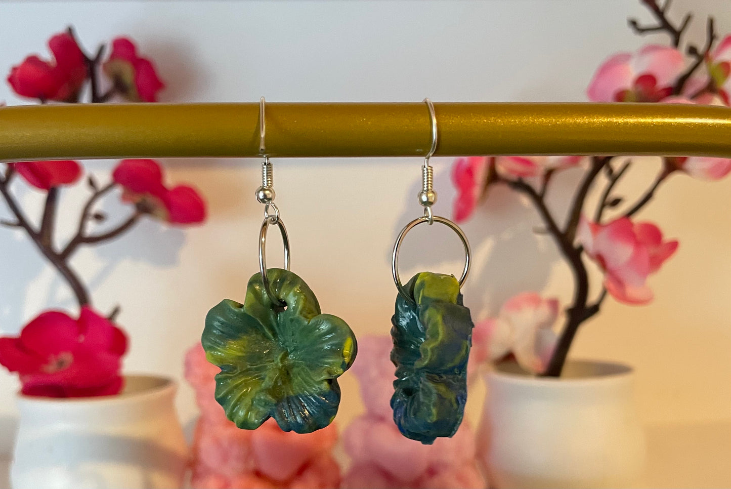 Boucles d’oreilles marbré