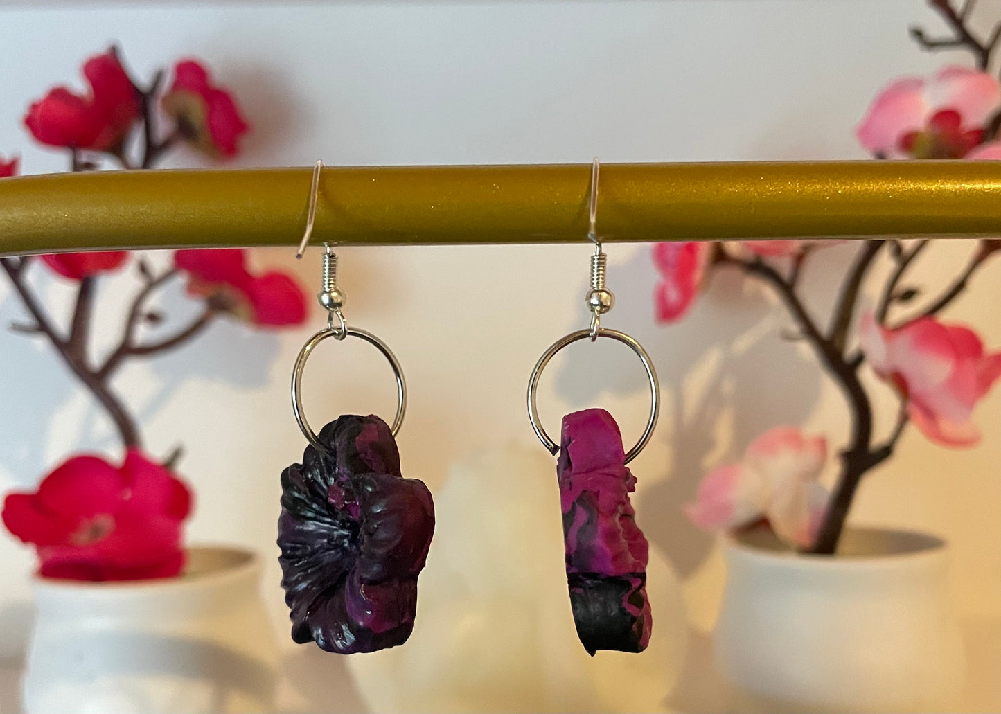 Boucles d’oreilles marbré