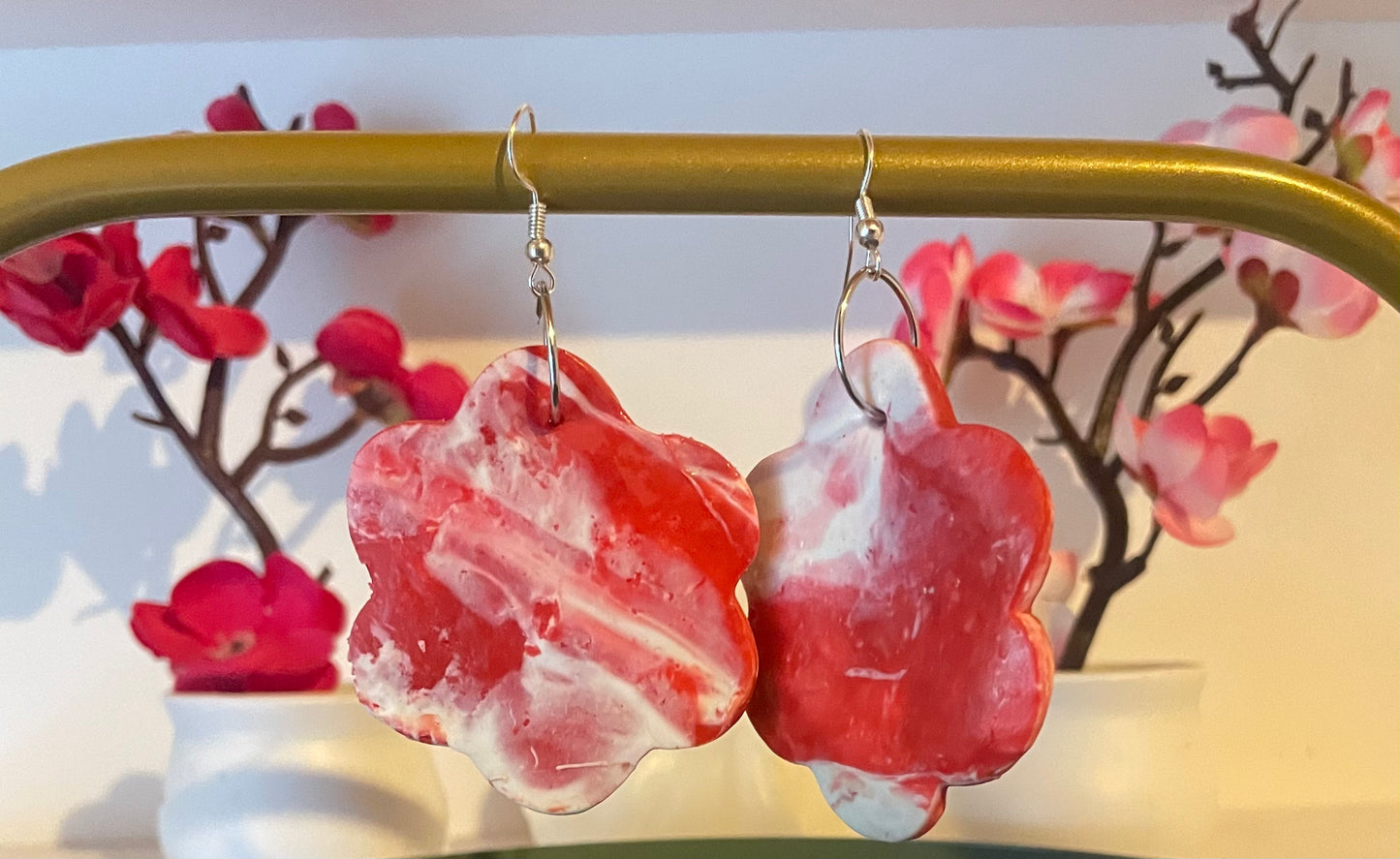 Boucles d’oreilles marbré