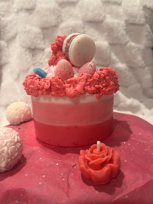 Pâtisserie bougie saveur fraise