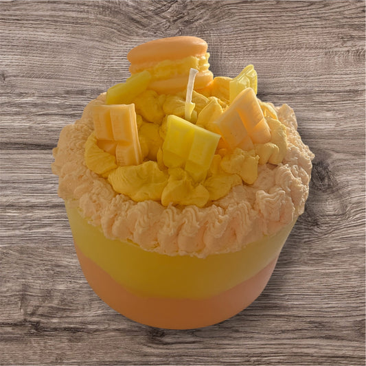 Pâtisserie bougie saveur citron orange